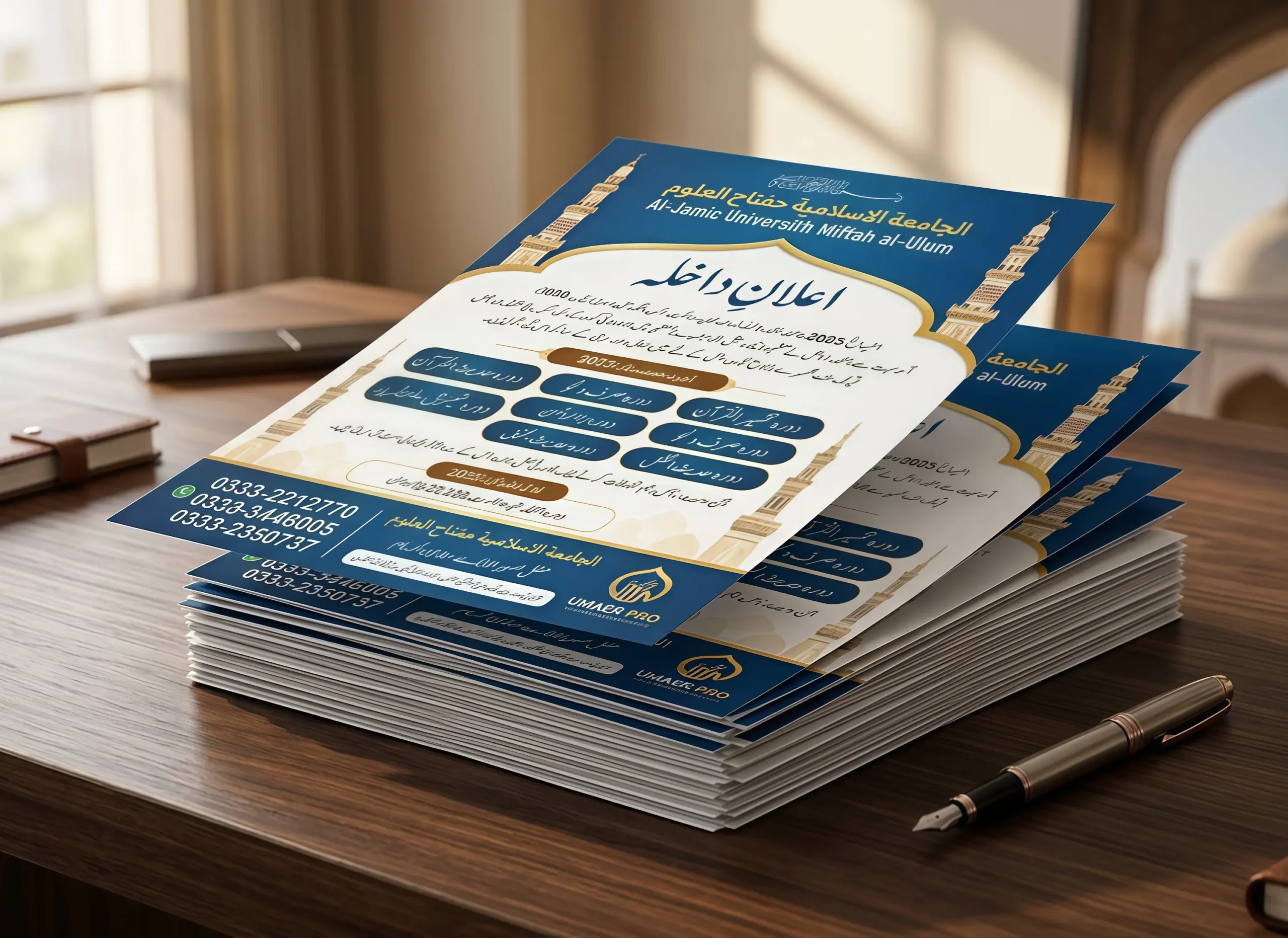 Islamic Educational Panaflex Flyer Wood Board Mockup